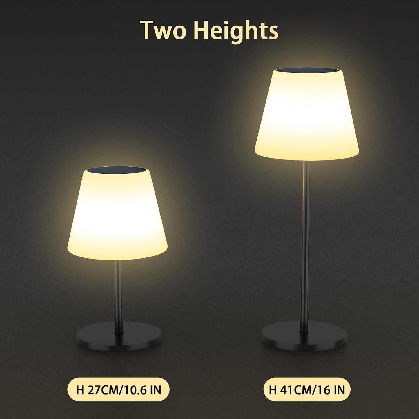 Gewiny Solar Table Lamp Outdoor Solar Lamp Waterproof with Light Sensor,Outdoor Lamps for Patio,Dimmable Warm White and RGB LED Solar Lamp Cordless,Portable Night Light for Garden、Terrace、Camping.
