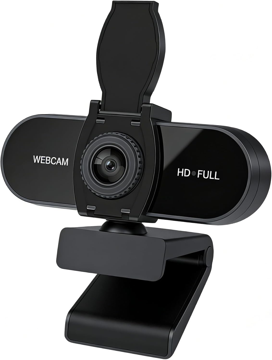 1080P HD Webcam with Microphone, Noise Cancellation, Privacy Cover, Wide-Angle Lens, Auto Light Correction, Plug & Play USB Webcam for Laptop, Desktop, PC, Mac, Zoom, Skype, Streaming (1080p)