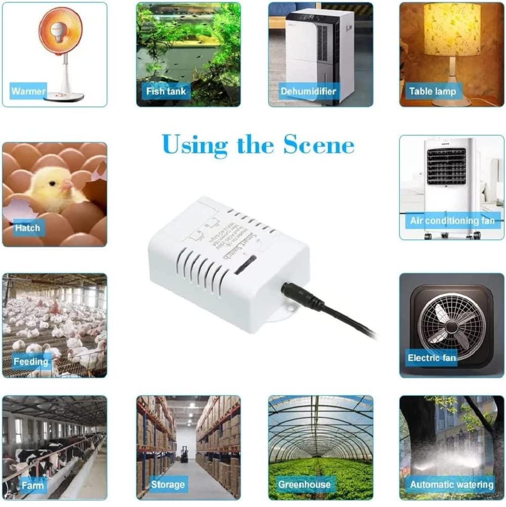 WiFi Temperature Controller Sensor Module, Tuya app Wireless Remote 16A Smart Switch with Energy Consumption Monitoring,Compatible with Alexa Google