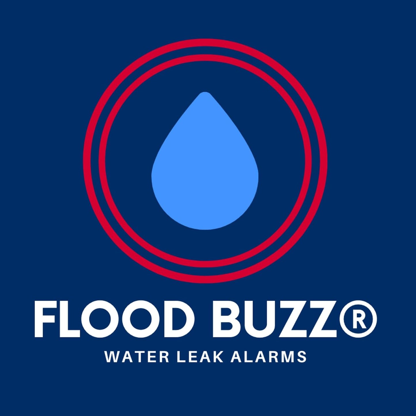 Flood Buzz Pro Water Leak Detectors for Homes & Businesses - 4-Pack | No Setup Required - 110db alarm - Under Sink, Toilet, Basement, Attic, RV, Water Heater, Dishwasher - Reusable Alarm