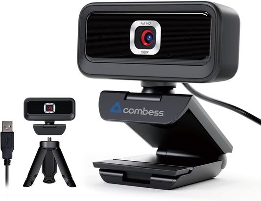 Webcam for PC, Computer Camera for Desktop, 1080P Webcam with Tripod,USB Web Cam, 2 Noise Reduction Mics, Built-in Privacy Cover,Plug&Play