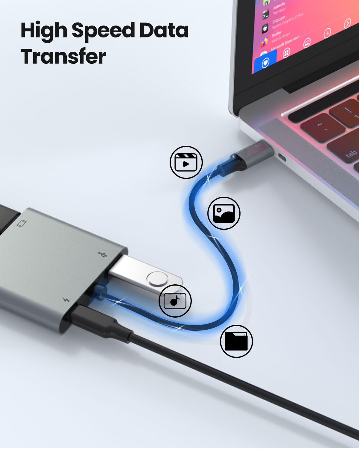 USB C to Dual HDTV Adapter, Fophmo 4K@60Hz HDTV Splitter Extend Display for Dual Monitors, macOS Only Allows Mirror Mode, Windows Allows Multi-Monitor Display 3 Separate Screens for 100W PD,USB-A Port