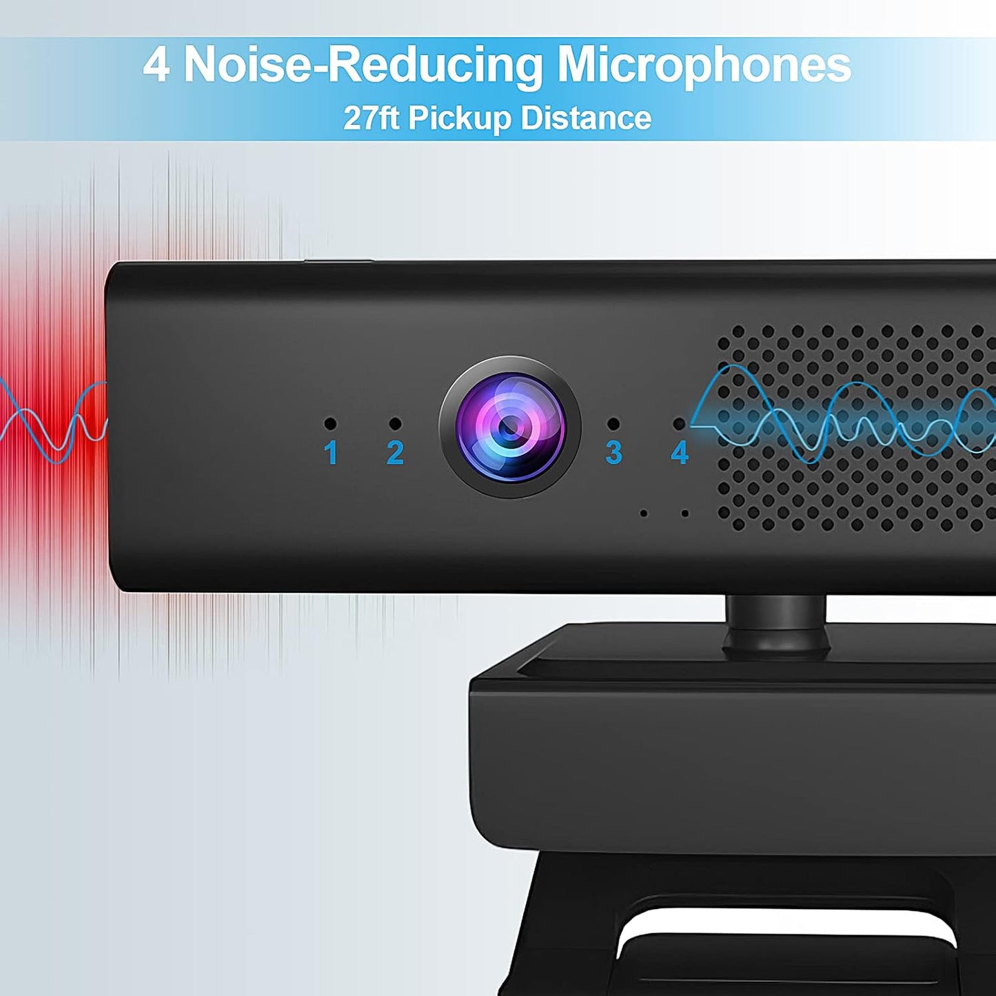 ROTOPATA 3-in-1 Full HD 1080P Conference Webcam with Speaker and 4 Mics | USB Web Cam With 90° FOV, Magnet Privacy Cover, 3W Speaker, Plug & Play, Computer Camera for Streaming Video laptop desktop