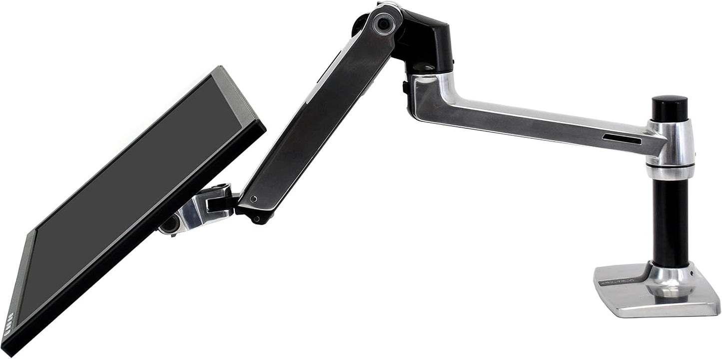 Ergotron – LX Monitor Arm, Single Monitor Desk Mount – fits Flat Curved Ultrawide Computer Monitors up to 34 Inches, 7 to 25 lbs, VESA 75x75mm or 100x100mm – Polished Aluminum