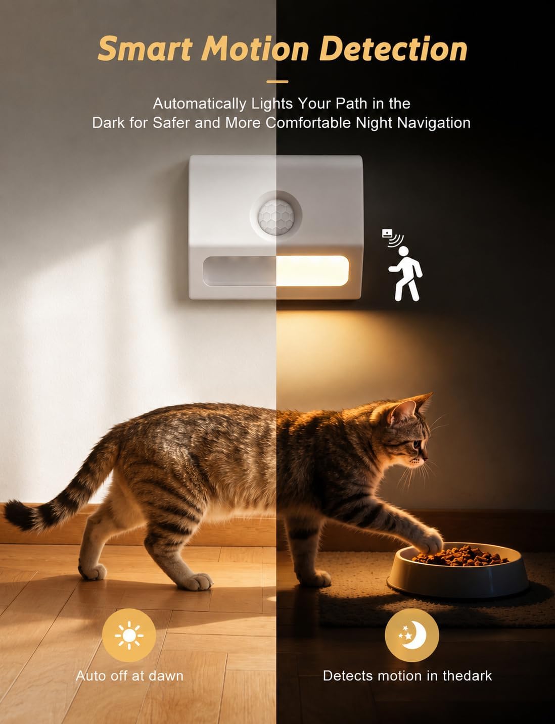Sujeet Motion Sensor Stair Lights Indoor, 6 Pack Rechargeable Stairway Lights with Glare-Free Downward Glow, 2-Month Battery Life, 3 Color Temperatures, Adjustable 15s/30s Timer, Magnetic Step Lights