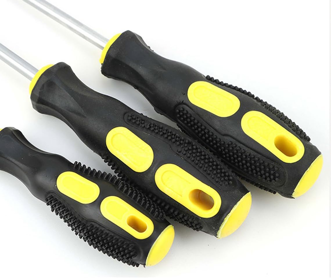 Flat Head Screwdriver Set (5 Sets in the Following Sizes Slotted Screwdriver with Magnetic Tips. Soft Ergonomic Grip from Standard or Precision Flat Screwdrivers
