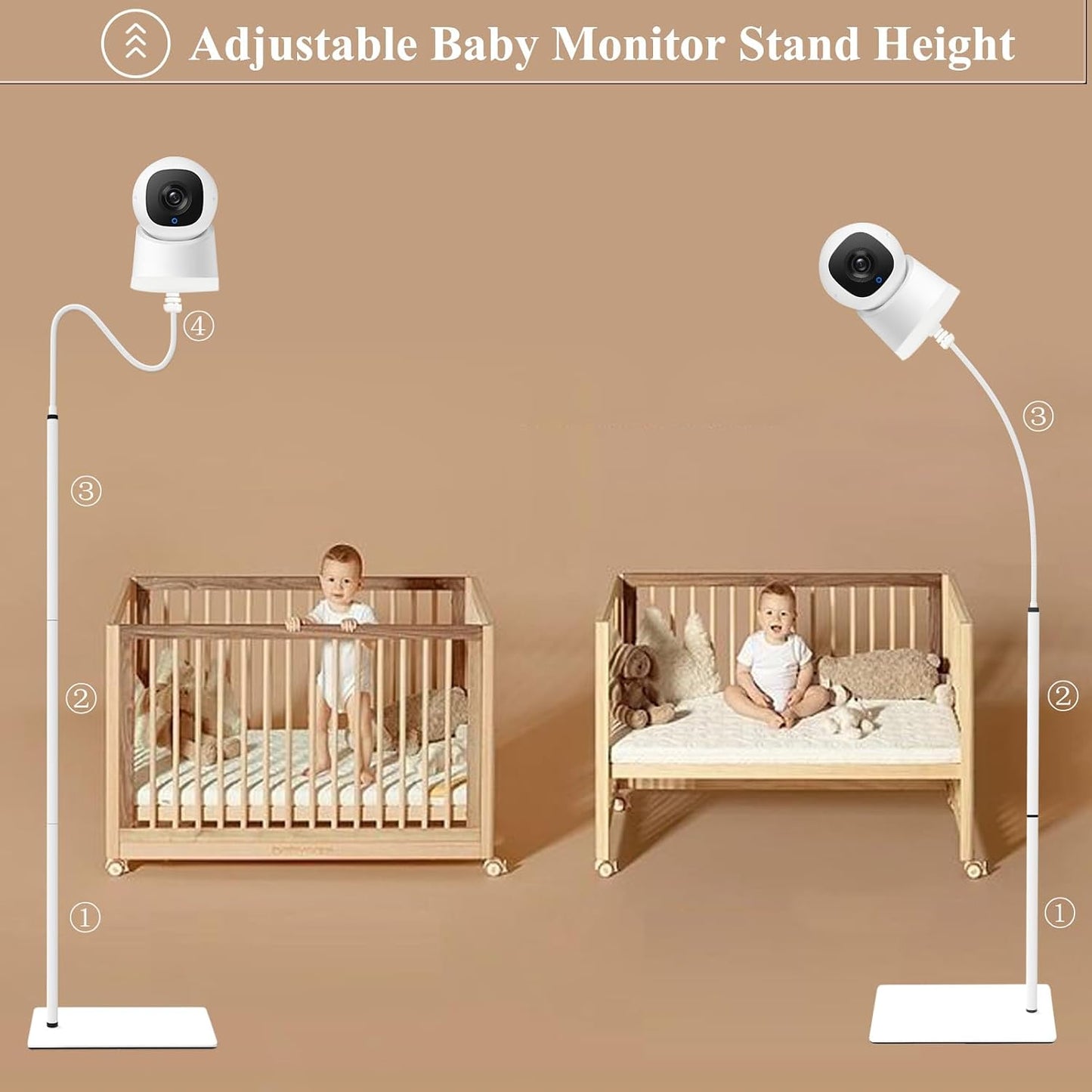 Baby Monitor Floor Stand Holder Mount Compactible for eufy E20,E21,E30, Indoor Cam S350,Spaceview E110, Spaceview pro E210,E220