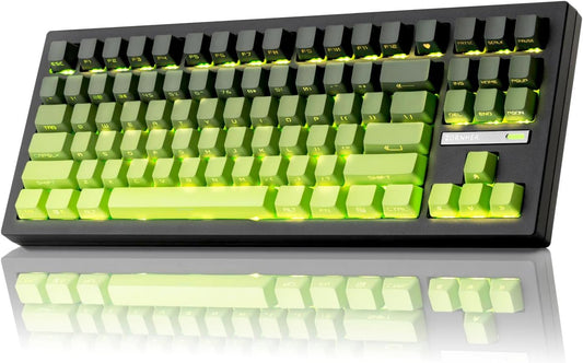 ZORNHER ZH870 Wireless Mechanical Gaming Keyboard,80% Green Custom Creamy Sound Keyboard with Shine Through PBT Keycaps,Pre-lubed Linear Switches,Hot-Swappable,RGB Backlit,2.4GHz/USB-C/BT5.0
