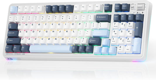 Machenike KG98 Mechanical Keyboard,Hot Swappable Custom Gaming Keyboard,Pre-lubed Linear Switches,RGB Sidelit,Tri-Mode 98 Keys Compact Layout for Gaming/Typing/Win/Mac/PC