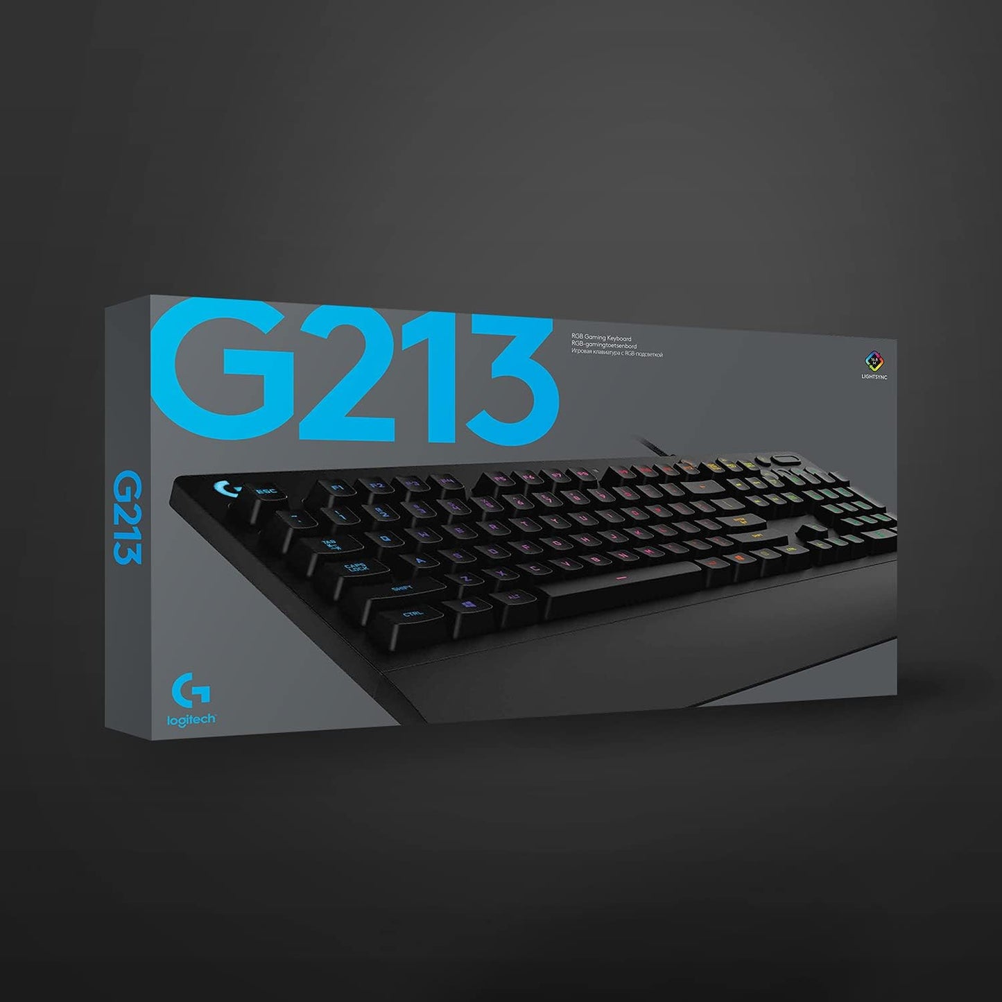 Logitech G213 Prodigy Wired RGB Gaming Keyboard - Black | Mech-Dome Keys, Palm Rest, Adjustable Feet, Media Controls, LIGHTSYNC RGB, USB, Compatible with Windows