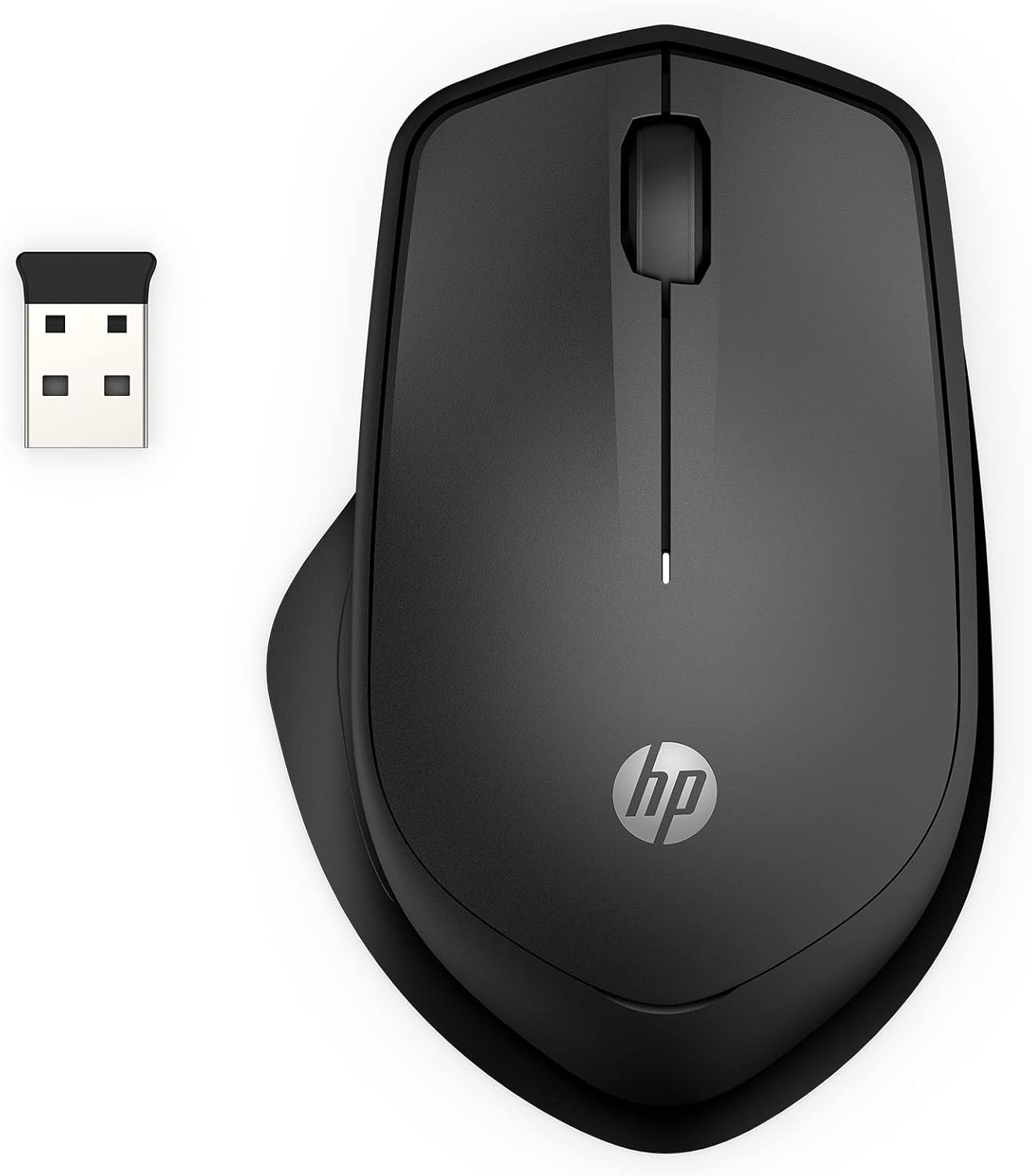 HP 280 Silent Wireless Mouse - Ergonomic, Right-Handed Design - 2.4GHz USB Wireless Connection - Multi-Surface Technology, 1600 DPI Optical Sensor - Win, Chrome, Mac OS - Up to 18-Month Battery Life