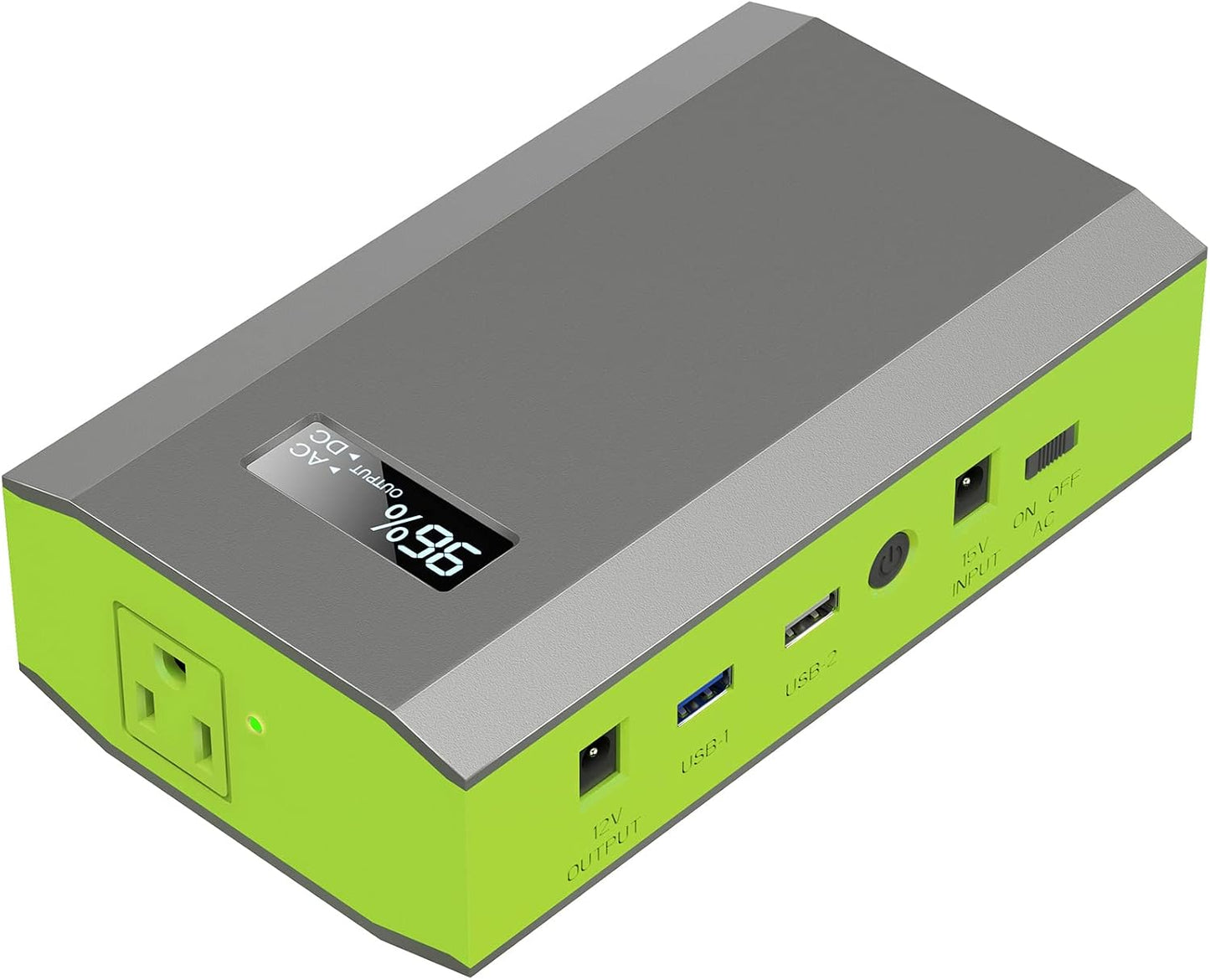 Portable Power Bank with AC Outlet, 65W External Battery Pack Backup | Portable Laptop Charger 24000mAh Fast Charging Power Source for Outdoor Tent Camping Home Office Smart Devices -Green