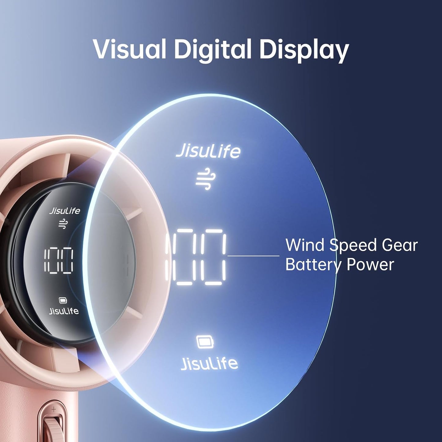 JISULIFE Handheld Fan Pro1S - Next-Gen Airflow: Up to 12H Runtime | Pearlescent ABS-Elegant Strength,1-100 Speed Scroll Wheel,3600mAh-Portable Fan for Travel, Gifts for Women Men(Iceberry Pink)