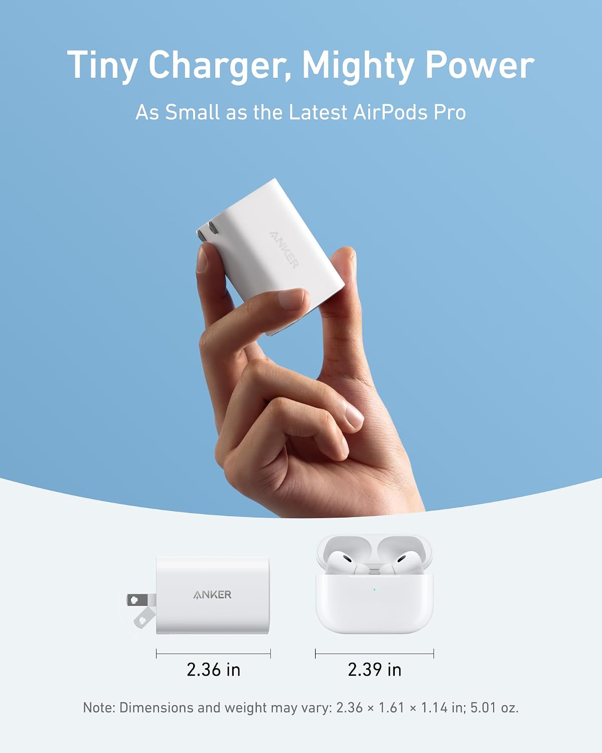 Anker Laptop Charger, 100W Foldable Type C Charger Fast Charging | For MacBook, iPhone 17 Series, and All USB C Devices, with 6FT USB-C Cable Included, Compatible with MagSafe