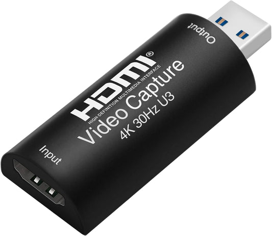 HDMI to USB 3.0 Video Capture Card, Cam Link 1080P60 Game Capture Card Device for Streaming Recorder, Live Broadcasting, Compatible with Nintendo Switch,Xbox,PS4 (VLC/OBS/Amcap)