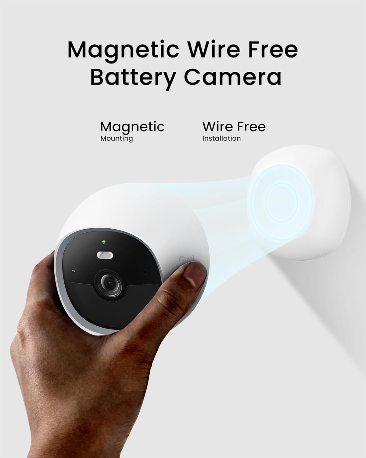 youkey Magnetic Indoor Security Camera Wireless, 2K Battery Powered Camera, No Subscription, Built-in 8GB Storage, Wire-Free for Renters, Compatible with Alexa & Google, Pet/Baby Monitor(S320)