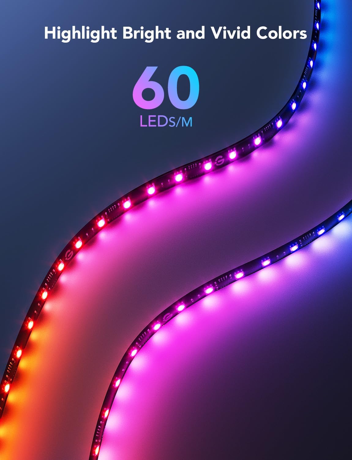 Govee Gaming Light for Monitor G1, RGBIC LED Backlight for 27-34 Inch PC | Smart LED Lights for Monitors with Color Matching, Adapts to Curved Monitors, Double Strip Light Beads with 123 Scene Modes