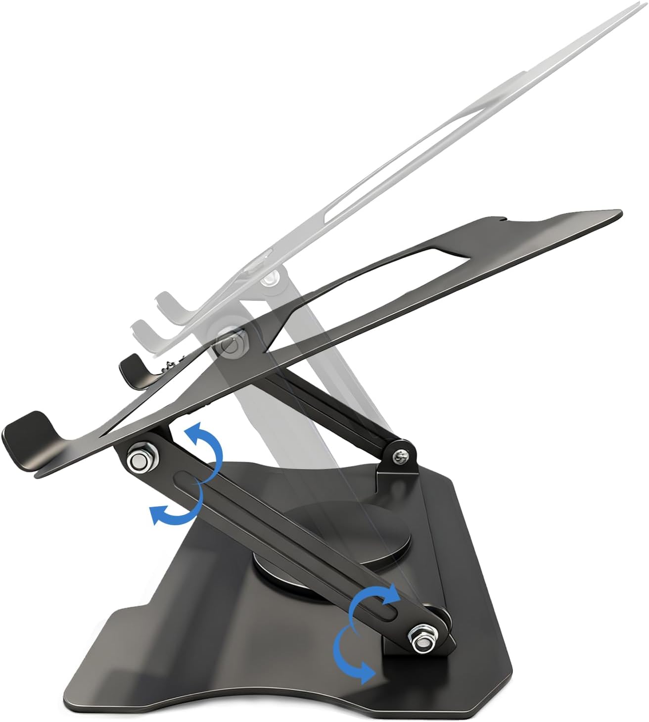 Foldable Ventilated Cooling Laptop Stand, Ergonomic Adjustable Laptop Riser for Desk, Height Adjustable Notebook Holder Compatible with 10–17.3 Inch Laptops