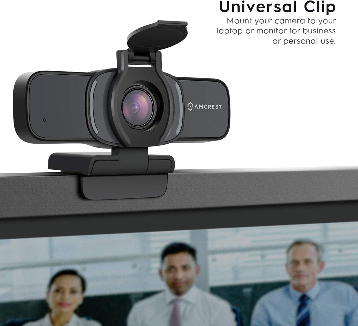 Amcrest 1080P Webcam with Microphone & Privacy Cover, Web Cam USB Camera, Computer HD Streaming Webcam for PC Desktop & Laptop w/Mic, Wide Angle Lens & Large Sensor for Superior Low Light (AWC201-B)