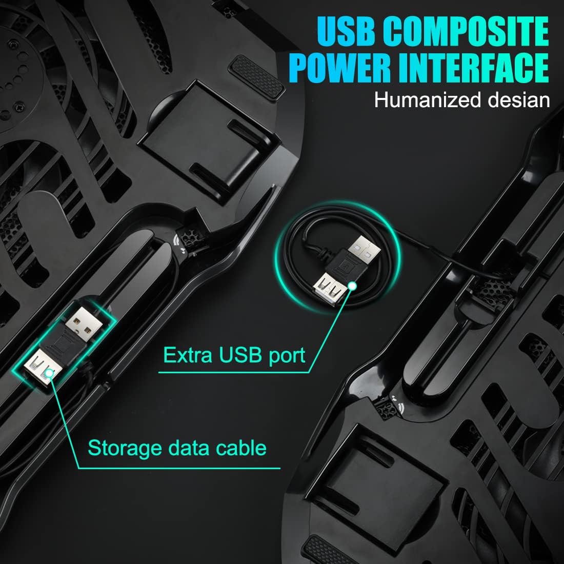 LIANGSTAR Laptop Cooling Pad, Gaming Laptop Cooler with 2 Quiet Big Fans, RGB 7 Color Light Change, Portable USB Laptop Stand 11 to 15.6 Inch, Slim and Easy Carry Working Study Outdoor Travel