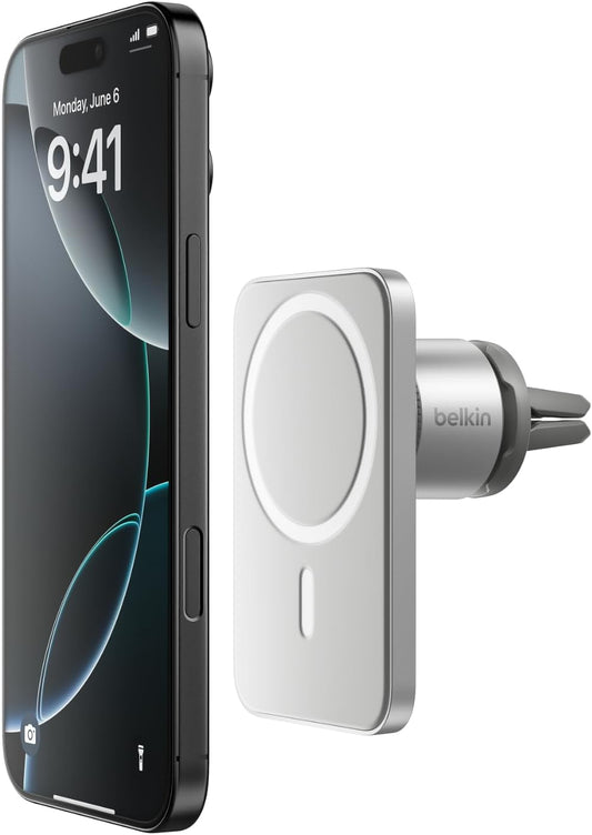 Belkin Magnetic Vent Mount Pro, MagSafe-Compatible Phone Holder for iPhone | Car phone mount, iPhone 17/16/15, Pixel 10 compatible, air vent mount, hands-free driving, road trips