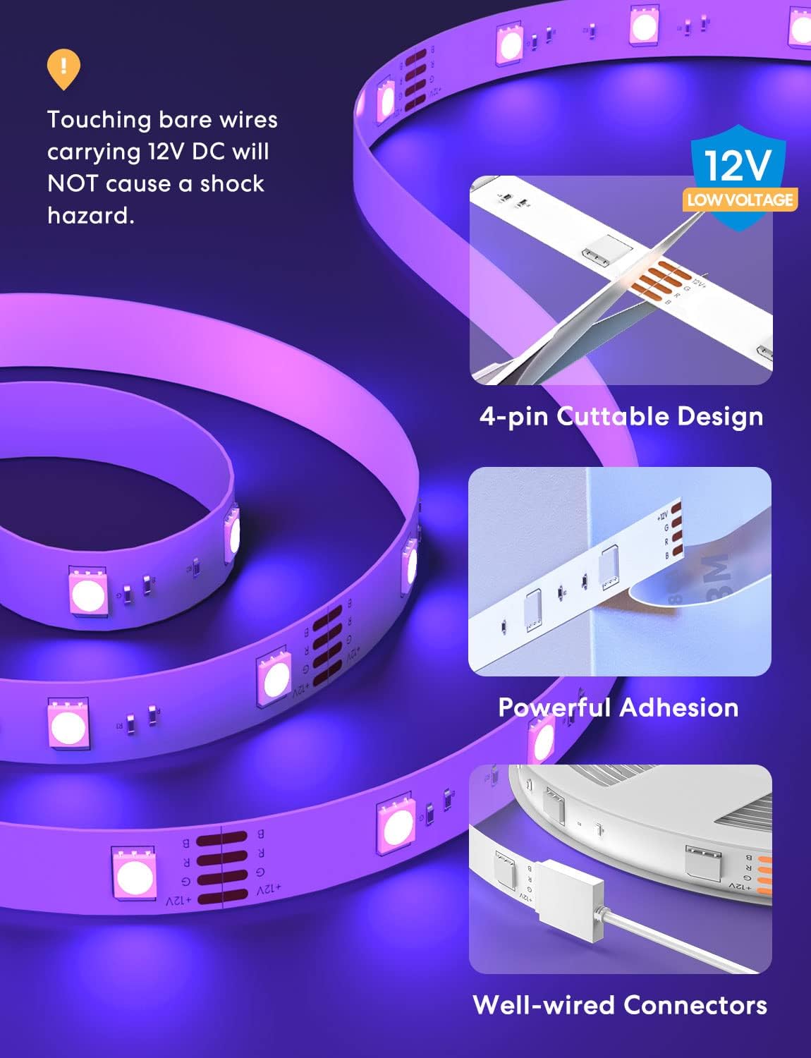 Meross Smart LED Strip Lights, 16.4ft WiFi Strip Work with Apple HomeKit, Alexa, Google Home, and SmartThings, 16 Million Colors with App Control and RGB LED Lights for Bedroom, Living Room, Kitchen