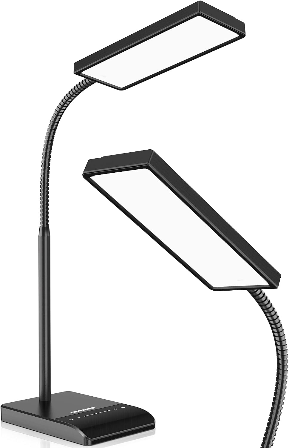 LEPOWER Desk Lamp, 800LM LED for Home Office, True Eye-Caring for Reading | 50 Lighting Modes, 2X Wider Panel, 360° Flexible Gooseneck, Touch Control, 12W Bright Table Lamp for Dorm, Bedroom, Study