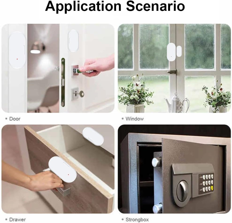 Haozee Door and Window Sensor, Requires Zigbee Hub | Zigbee Connection, Wireless Detector for Alarm Systems and Smart Homes, Compatible with Home Assistant Zigbee2mqtt