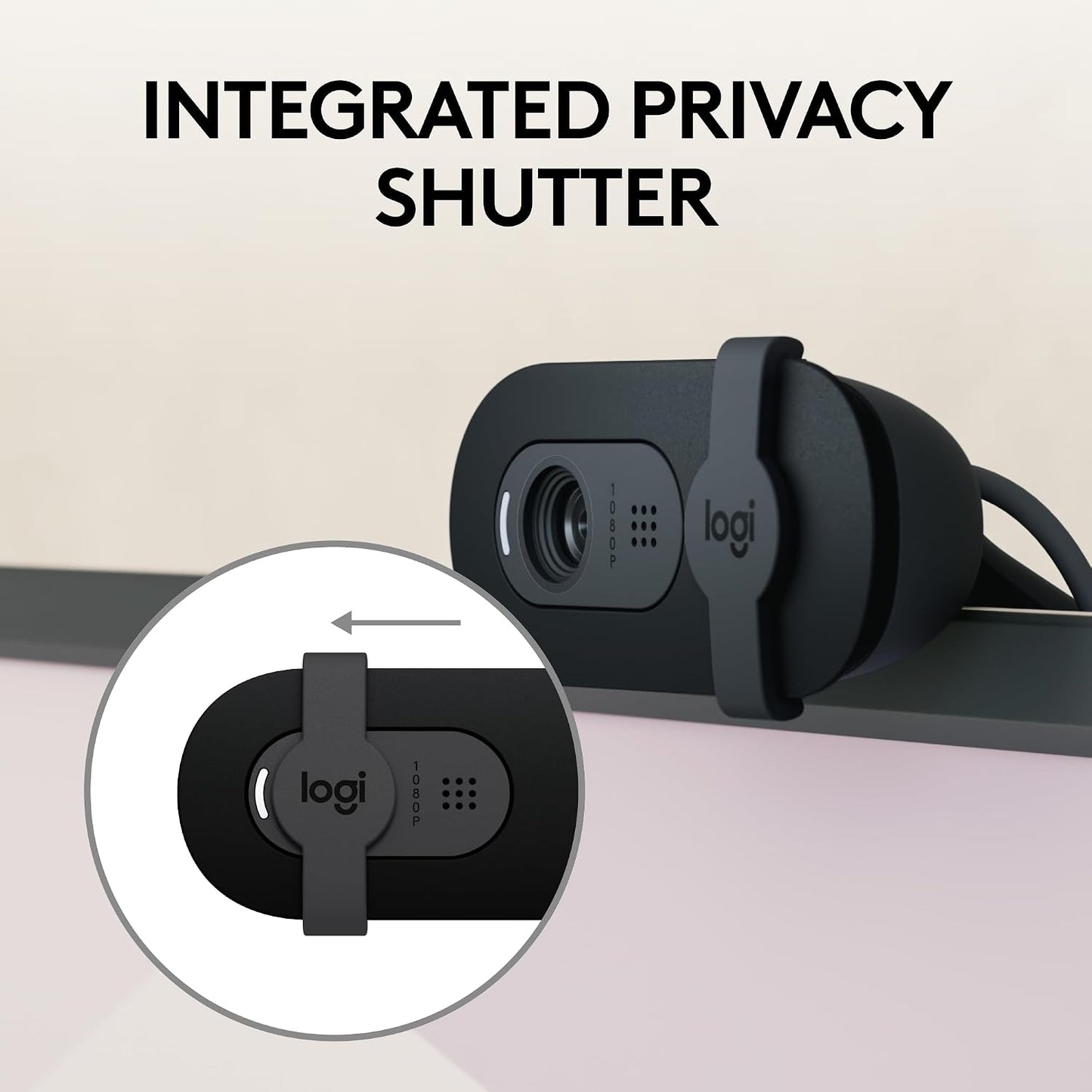 Logitech Brio 101 Full HD 1080p Webcam for Streaming and Meetings - Black | 1080p with auto-light correction, built-in mic, privacy shutter, USB-A, compatible with Teams, Google Meet, Zoom and more