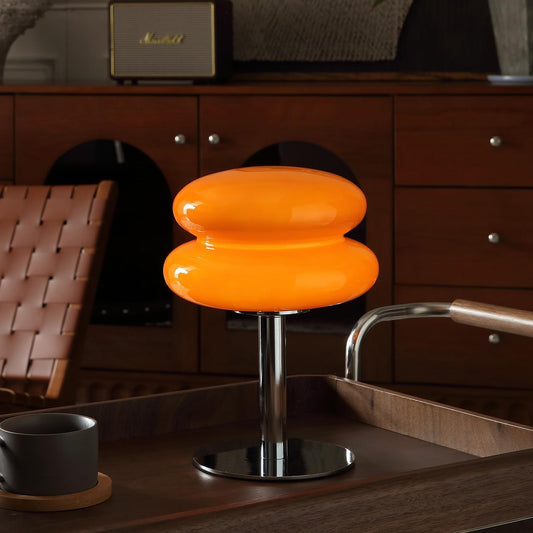 Glivpny Mushroom Table Lamp, Mid Century Modern Decor Lamp(Orange) | Cool Desk Lamps for Bedroom,Vintage Dimmable Bedside Small Cute Lamps, House Warming Gifts New Home Decor