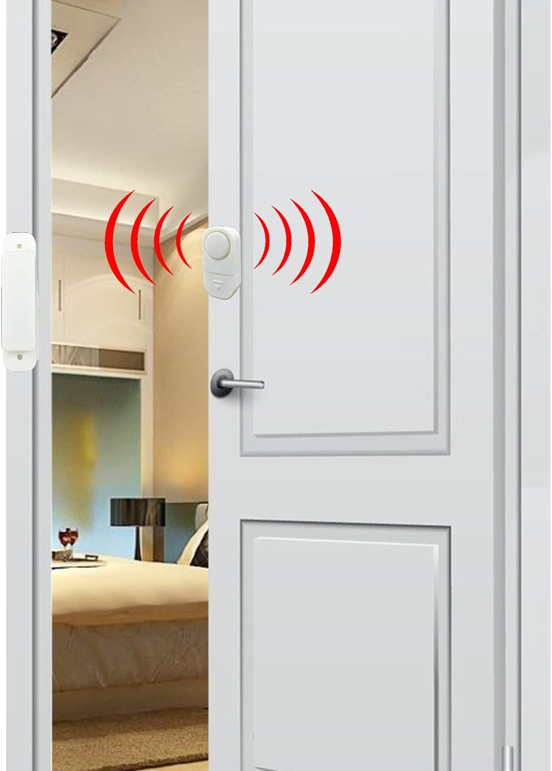 6 Pack Wireless Security Window/Door Alarm, Magnetic Sensor Door Window Burglar Alert Alarm Pool Alarms Super Loud for Home, Garage, Apartment, Dorm, RV and Office(Include Batteries)…