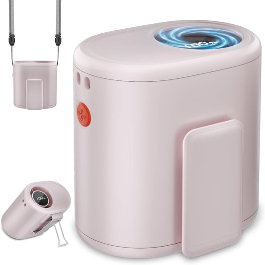 AI Portable Waist Fan, 6-Speed 15,000RPM Strong Turbo Airflow, 30H Cooling Battery Powered Personal Fan Rechargeable, Wearable Hands-Free Shirt/Belt/Body Fan for Travel, Work, Outdoor Off-White