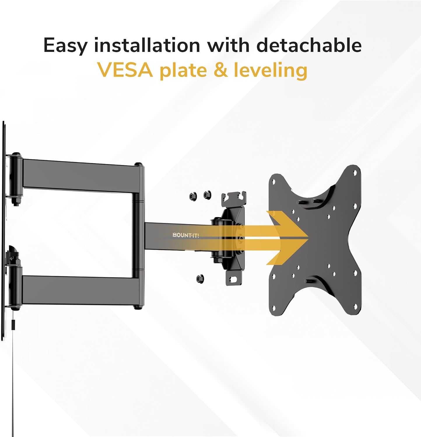 Mount-It! Lockable RV TV Mount for 23-43 Inch TVs, Full Motion Swivel Tilt Wall Mount for Camper, Travel Trailer, Motorhome, Truck & Boat, Quick Release Locking Arm, VESA 75x75-200x200mm, 77 lb