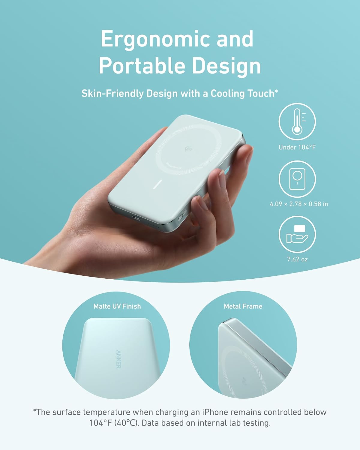 Anker MagGo Power Bank, 10,000mAh Qi2-Certified 15W Portable Charger | Portable, MagSafe compatible, ergonomic design, for iPhone 15/16/17 series, AirPods and more