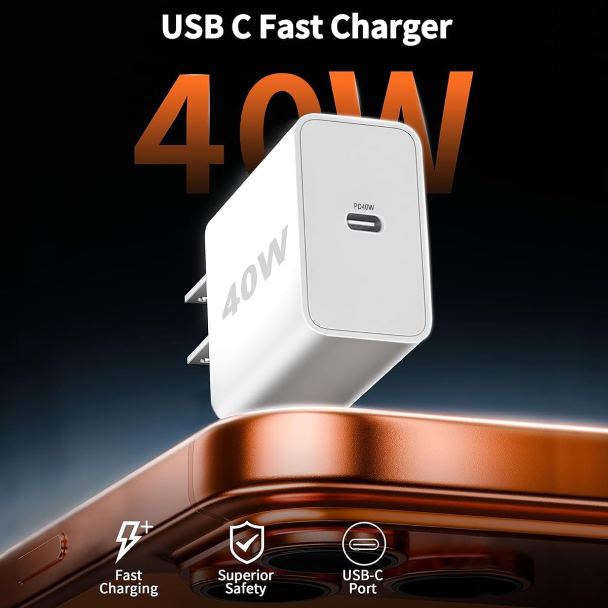 [Apple MFi Certified]iPhone 17 16 Pro Max Charger Fast Charging, 40W USB C to C Fast Charger Block 10Ft Extra Long Type C Charging Cable Cord for iPhone 17e/17 Pro/Air/16/16e/16 ProMax/Plus/15Pro,iPad