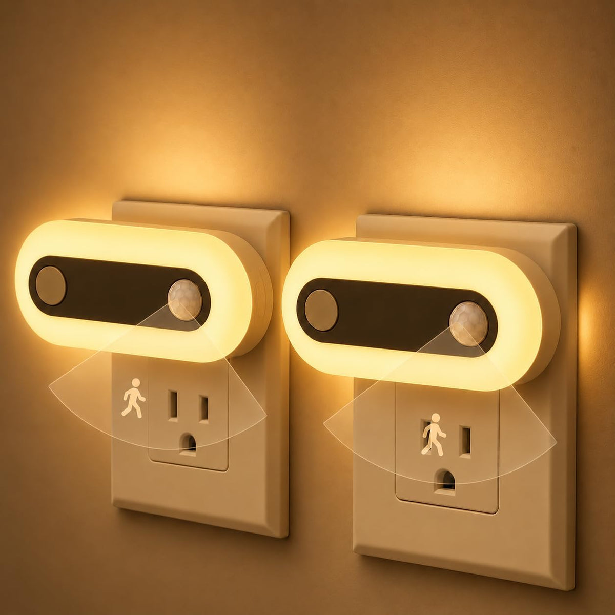 Plug in Night Light Halloween Amber Motion Sensor and Dusk to Dawn