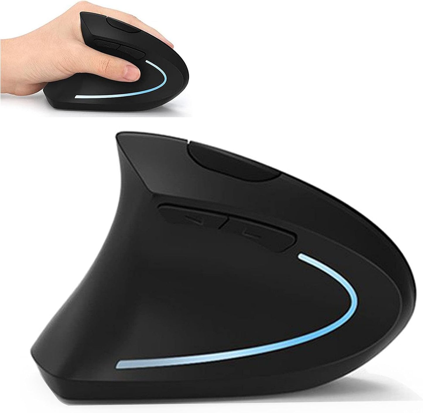 Lekvey Left Handed Mouse, Wireless USB Ergonomic Vertical Lefty Mouse | Only for Left-Hand Users, Quiet Click, 2.4G Wireless, 3 DPI 800/1200/1600, Comfort Grip, Lefty Mouse for Laptop, Mac, PC