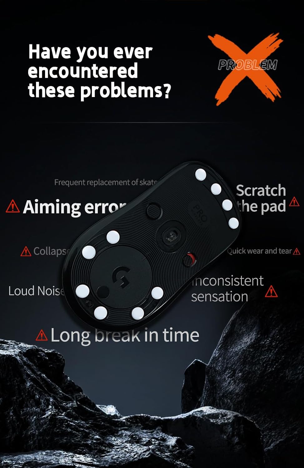 X-Raypad Titanium U9 Universal Dot Gaming Mouse Skates - Premium Quality, Durable & Quiet, Smooth Glide, Universal Compatibility for Gaming Setups (Ultra Big 8mm)