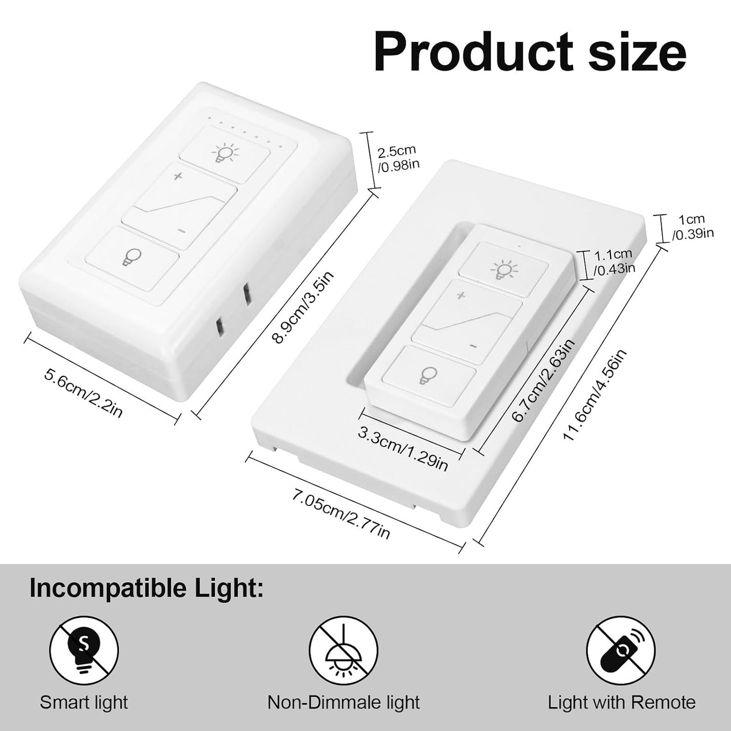 Smart Plug-in Dimmer, Wireless Dimmer Plug with Remote, 2.4GHz Dual Outlets Switch for Lamp Compatible with Alexa, for Dimmable LED, CFL, Incandescent and Halogen Lamps