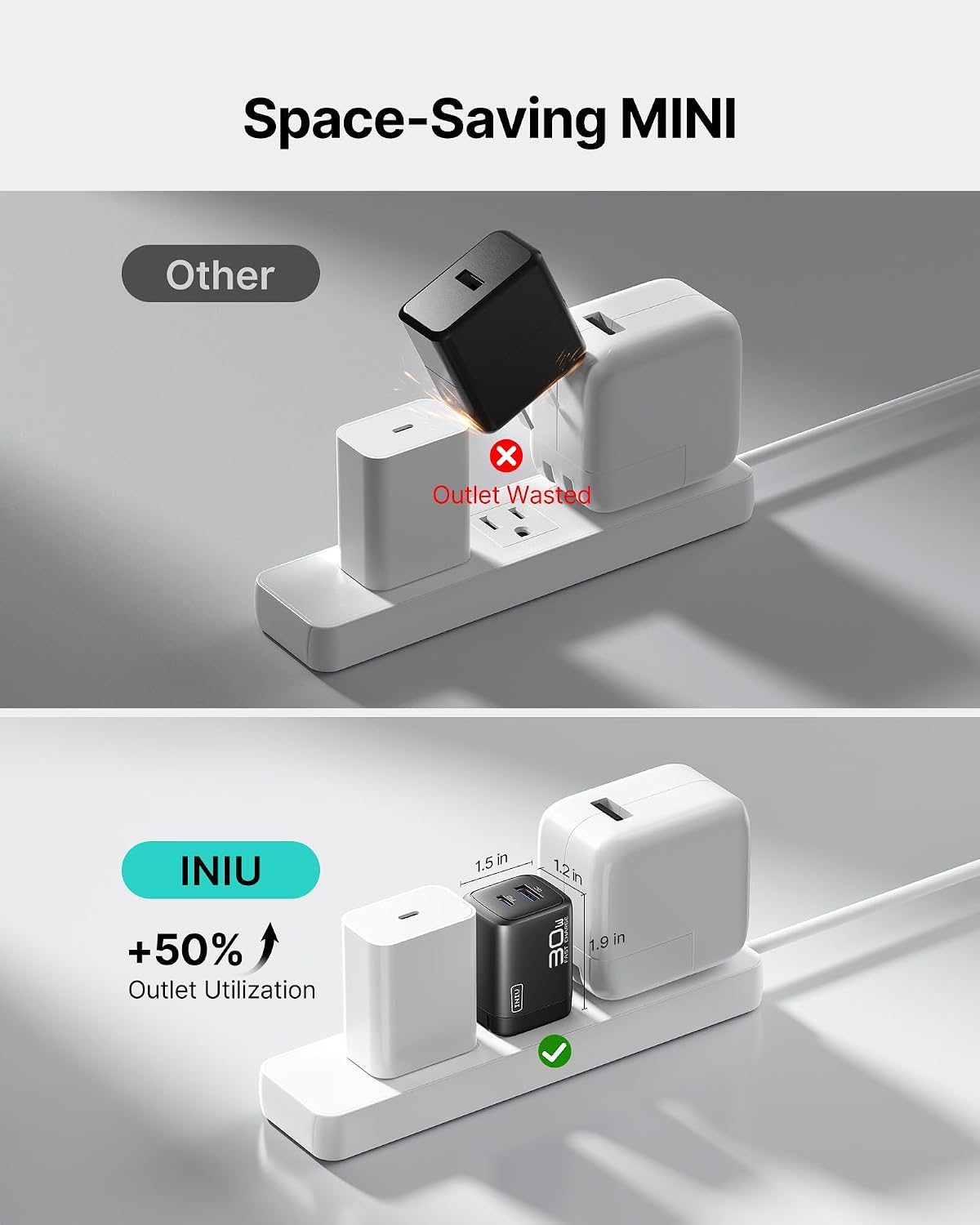INIU 30W GaN Fast Charging USB C Charger, Block with Smart Phone Protection | 2-Pack, ETL Safety Certified, for Office & Travel, Dual Port Wall Adapter Block for iPhone 17 16 Pro iPad Samsung Google etc