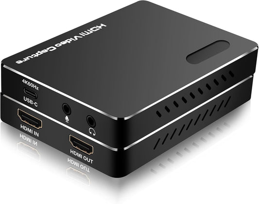 ACHAVE Hdmi Capture Card USB 3.1, 4K60 HDMI2.0 Video Capture Card with VRR HDR, 2K144FPS 1080P240FPS, MJPEG/YUY2/NV12/I420/XRGB/P010,Ultra-Low Latency HDMI to USB-C,Capture Card for Streaming