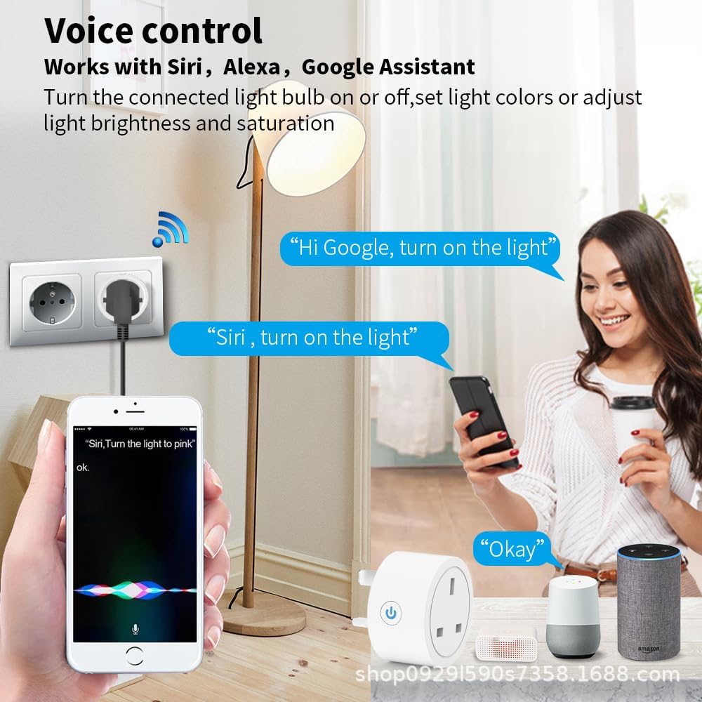 Homekit Smart Plug Outlet Works with Homekit,Siri Voice Control,Timer Function,EU,16A