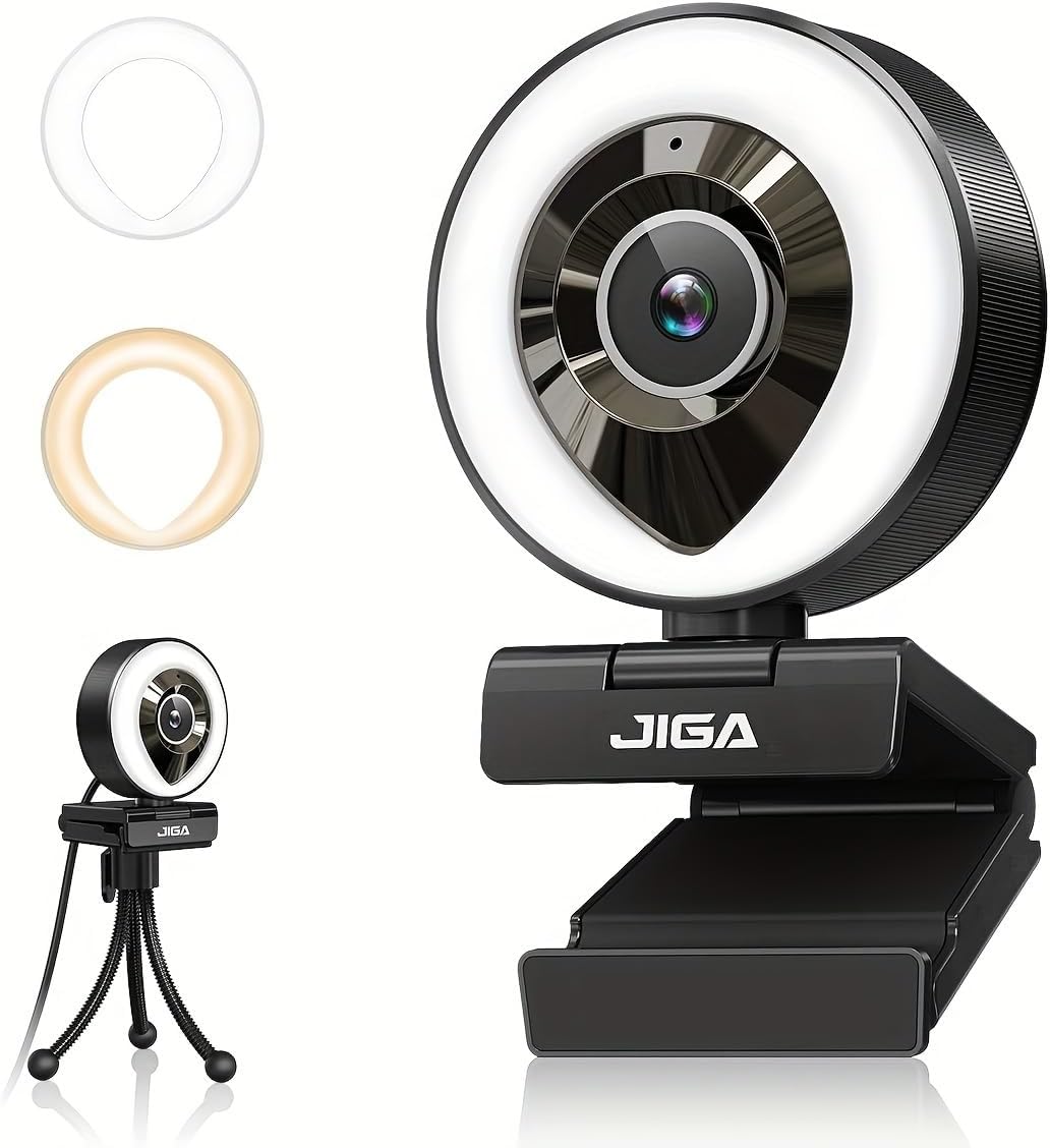Webcam Computer Camera 1080P with Dual Microphone Adjustable Right Light Web cam for PC Advanced Auto-Focus with Tripod Zoom Streaming Camera Gaming Webcam for Facebook YouTube Xbox Streamer