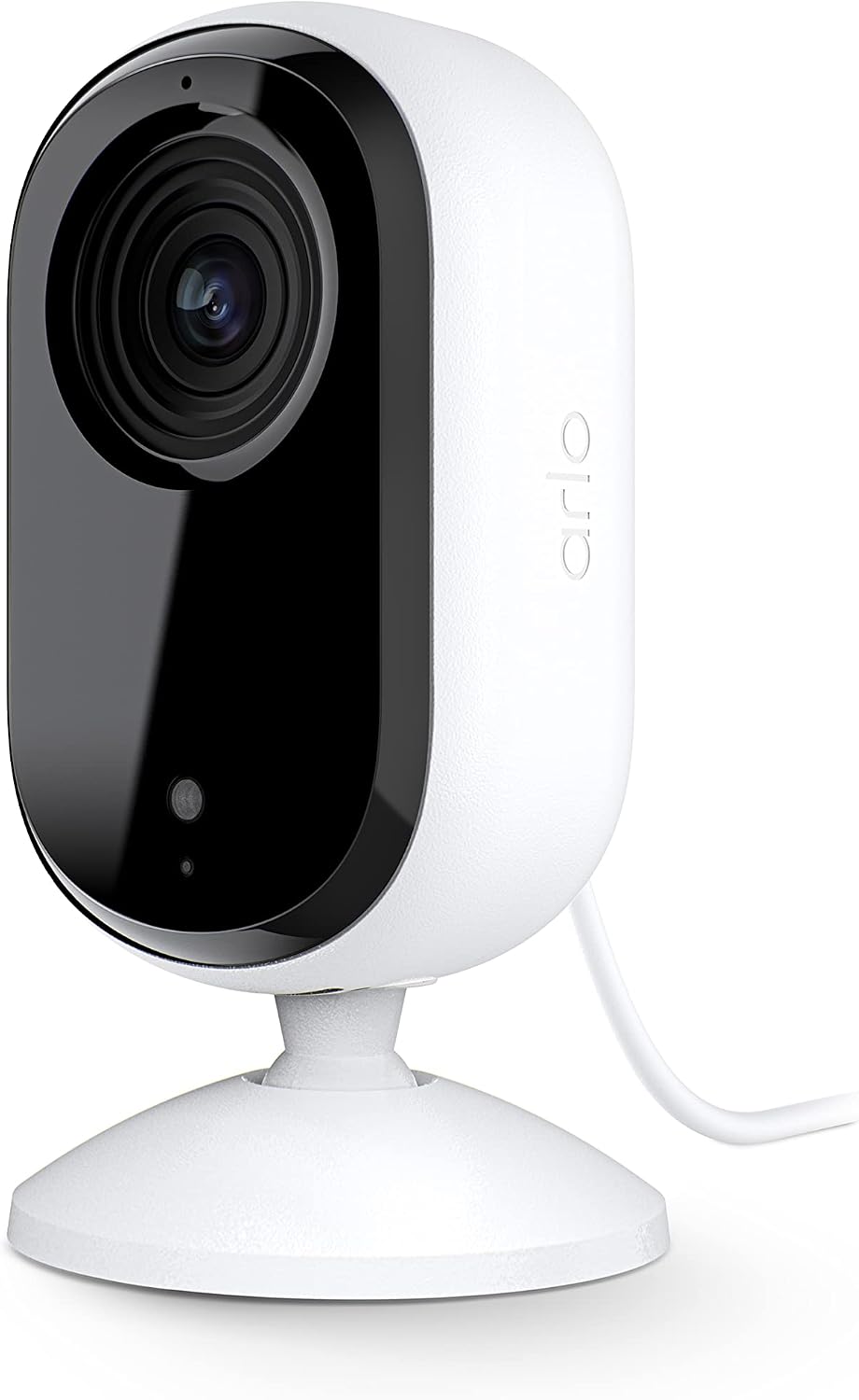 Arlo Essential Indoor Security Camera 2K (2nd Gen, 2023 Release) - Wired Plug-in Power, Person Recognition, Animal Detection, 1-Month Trial of Secure Plan, Automated Privacy Shield, 1 Cam, White