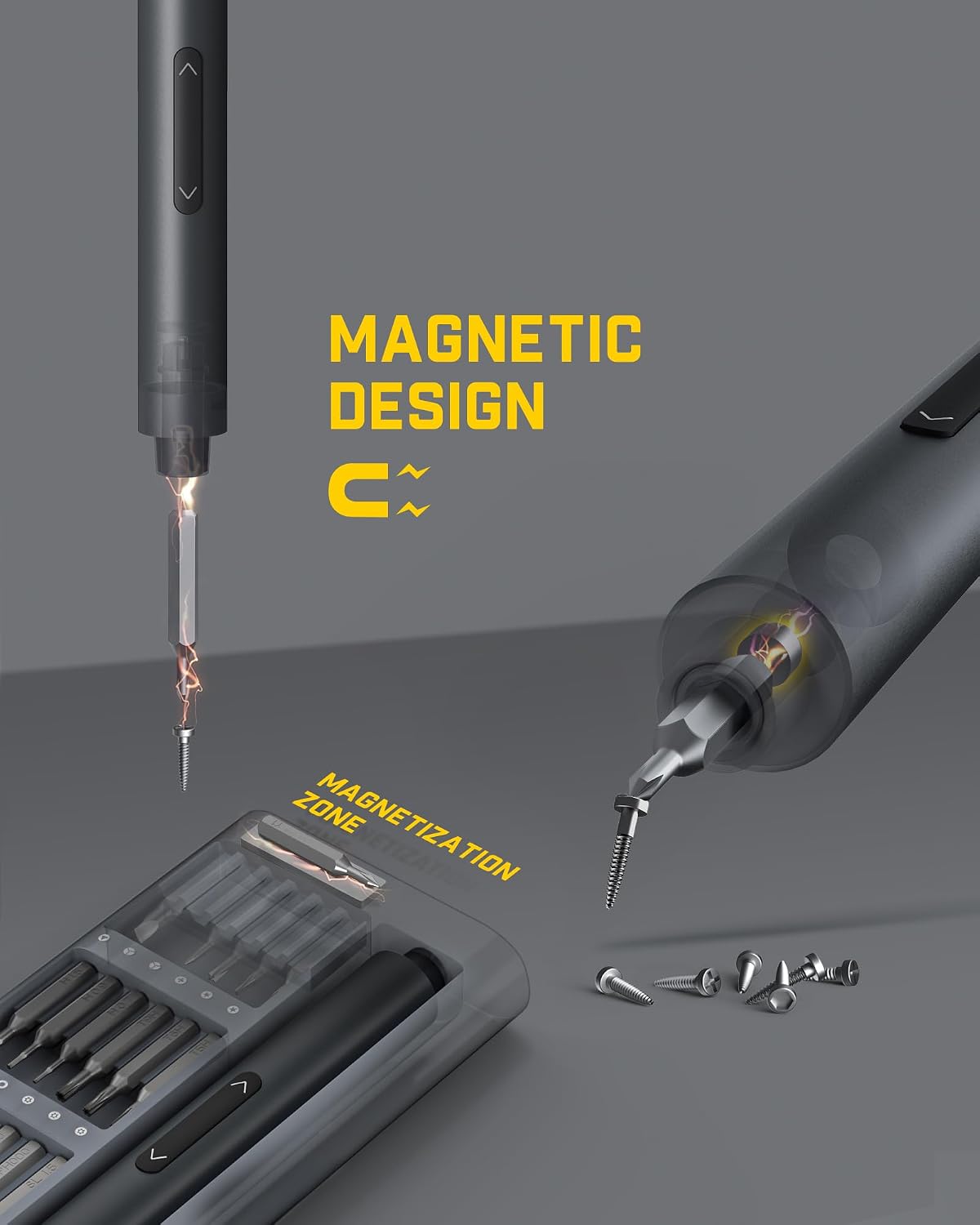 Fanttik E1 Pro Mini Electric Screwdriver, Precision Screwdriver Set | LED Light, 24 Magnetic Bits, Max. 3 N.m, Magnetic Storage, 5/32''Hex Shank, Repair Tool Set for Phone Camera Laptop Watch