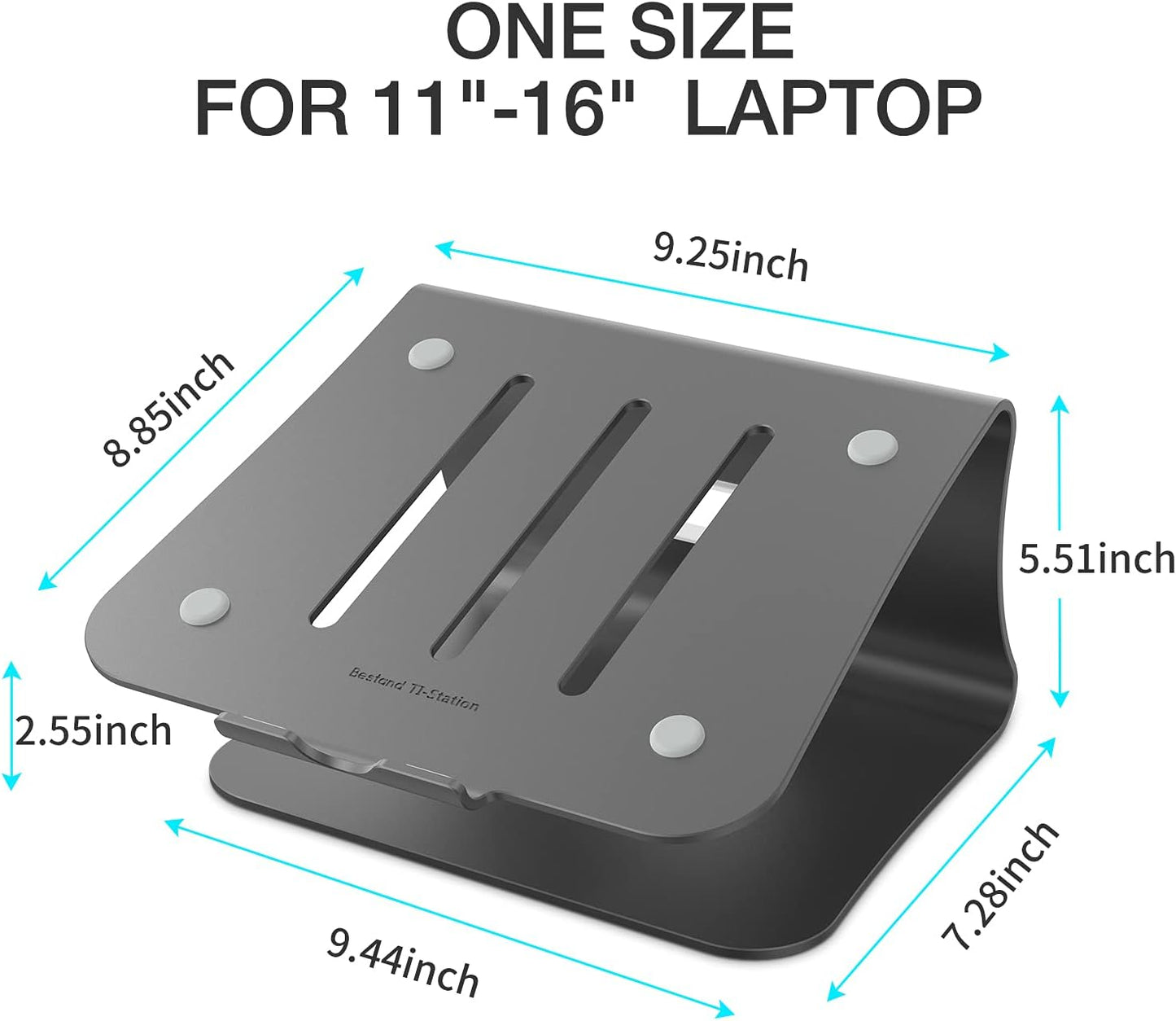 Laptop Stand Aluminum Cooling Computer Stand Holder for Apple MacBook Air Pro 11-16" Laptops (Gray)