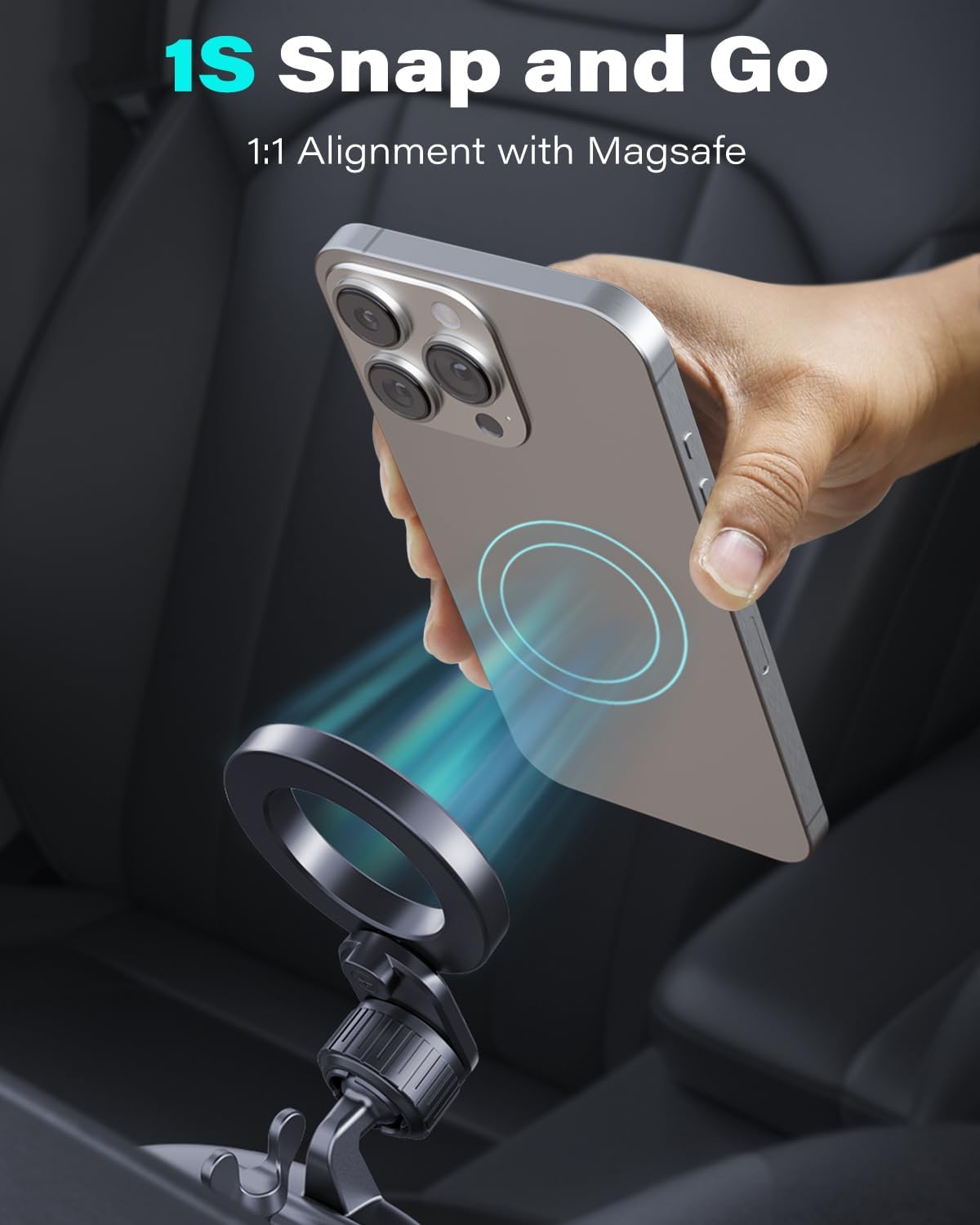 for Magsafe CD Phone Holder for Car [17 Strong Magnets] Magnetic CD Player Phone Mount, Hollow Socket CD Slot Phone Mount for iPhone 17 16 15 14 13 12 Series Pop Grip Ring Holder Magsafe Case
