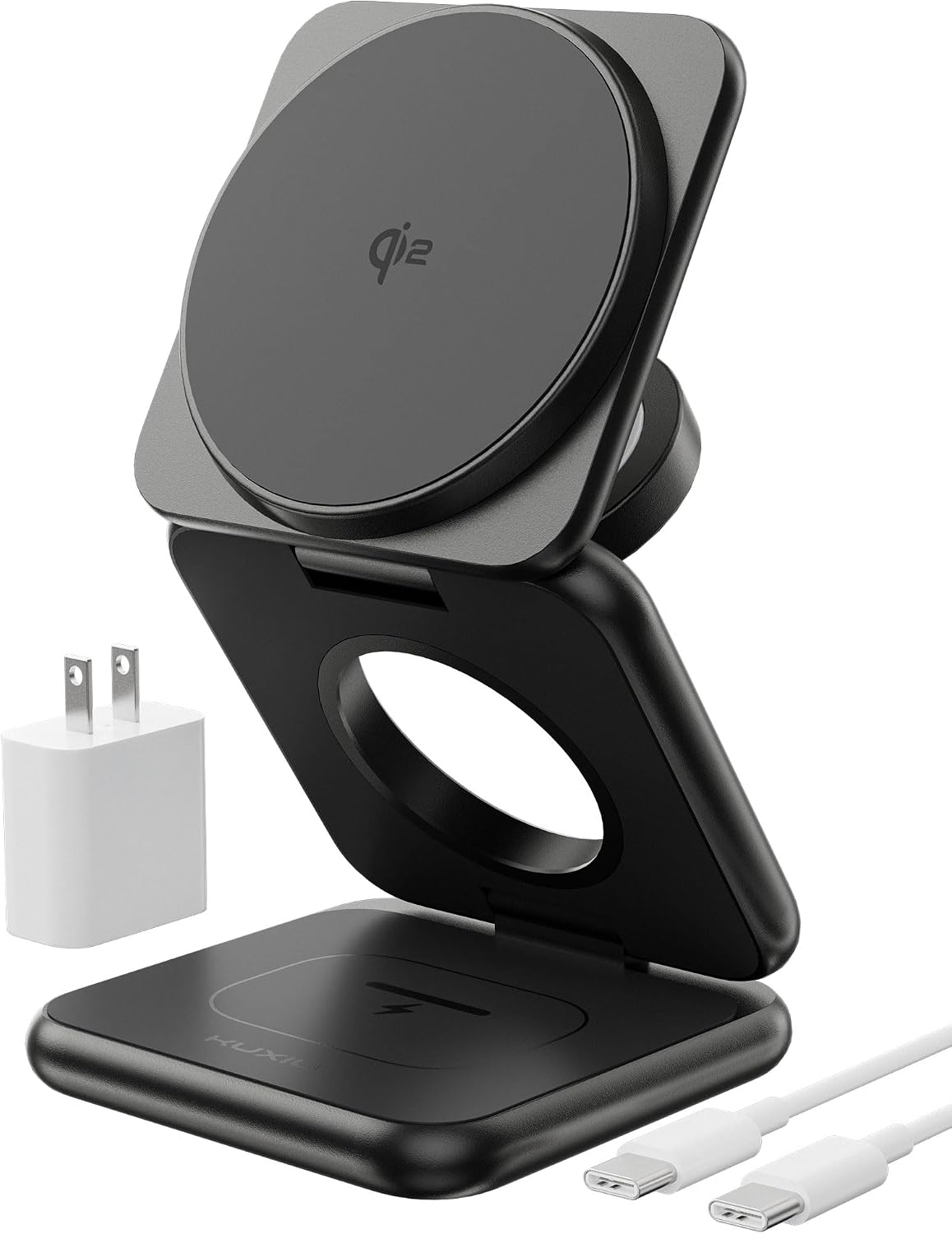 KUXIU Qi2-Certified 15W 3 in 1 Magnetic Wireless Charging Station for Apple