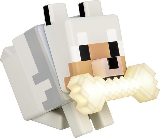 Paladone Minecraft Wolf GloBuddies 3D Color Changing Light – Officially Licensed LED Night Lamp, Tap to Change Color, Battery Powered Gaming Decor | Tap To Change Colours • Soft Ambient Night Glow • Battery Powered Light • Ideal Gaming Room Decor