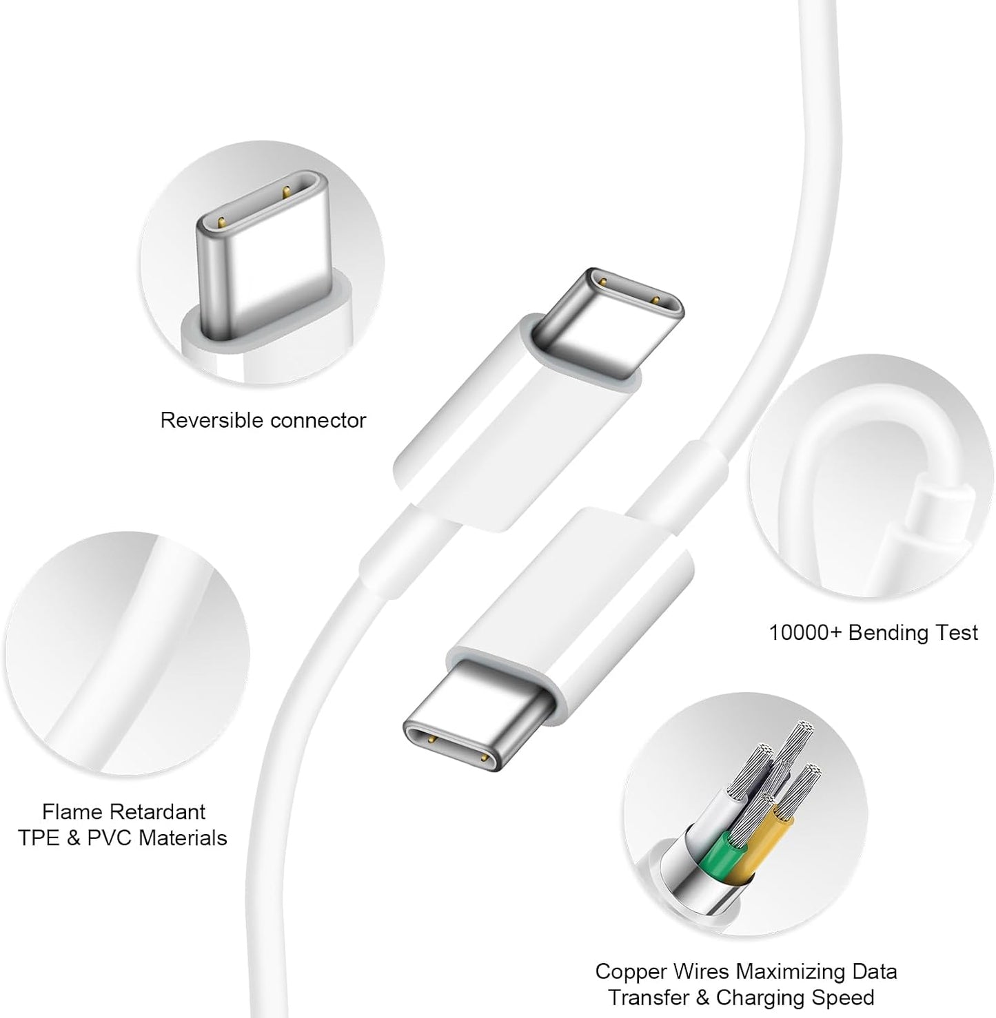 iPhone 17 16 15 Charger Fast Charging 2+2Pack USB C Charger with 6FT Cable | PD 20W Fast Charging for iPhone 17/17 Air/17 Pro/17 Pro Max/ iPhone 16/15 Series, iPad Pro/AirPods